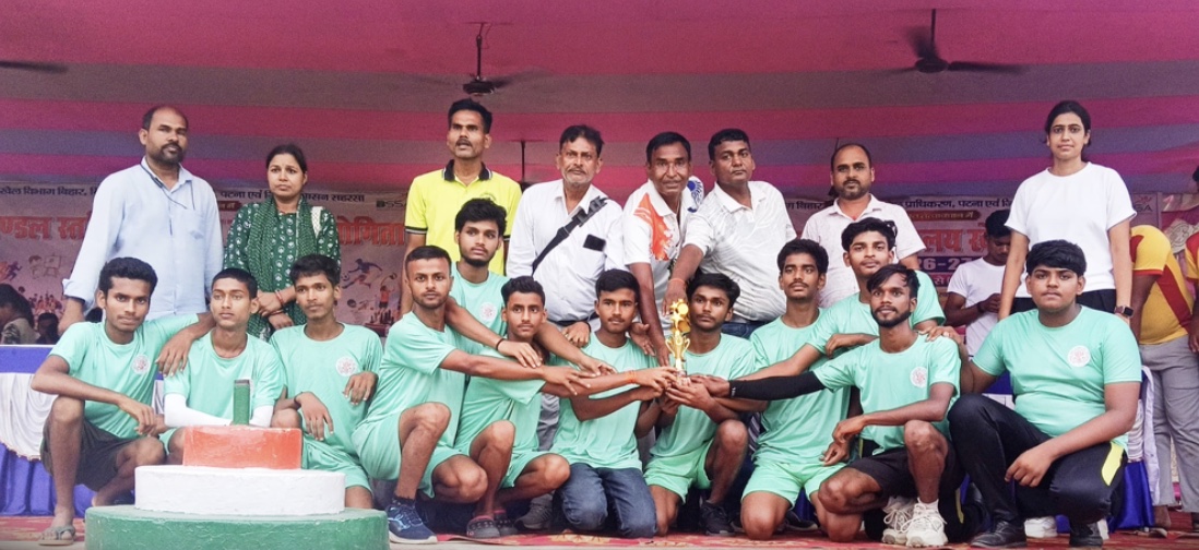 MVN Kabaddi Boys team with the Koshi Divisional winners trophy